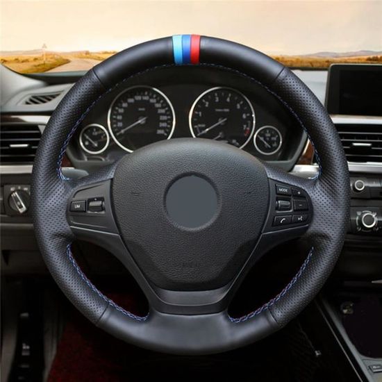 Housse De Volant MEWANT Cuir Microfibre Pour BMW X3 E83 2007-2010 Et X5 E53 2000-2006 - Noir