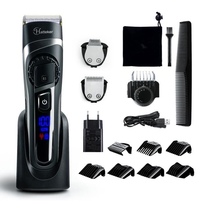 Hatteker Tondeuse Cheveux Professionelle Tondeuse Barbe 3 en 1 pour Homme Rechargeable Multifonctionnelle