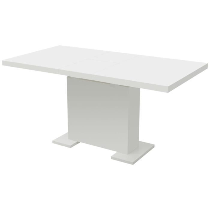 Table extensible de salle à manger Blanc brillant -QNQ