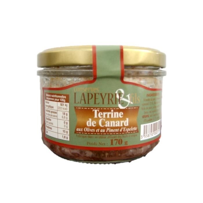 Terrine de Canard aux Olives et Piment d'Espelette - 170 g