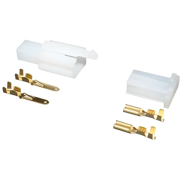 Connecteur plastique 2 fiches (2 cosses males + 2 cosses femelles) P2R (Motorisé)