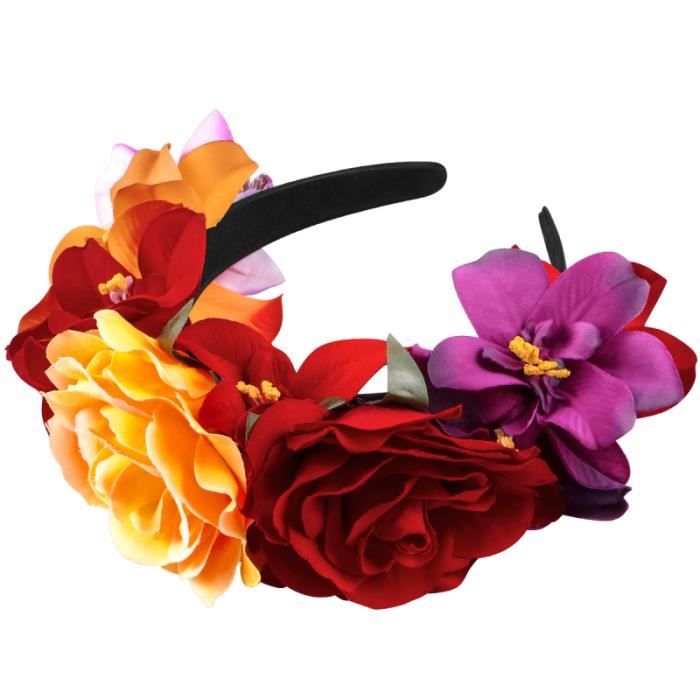 BESTOYARD 1 PC guirlande bohème tissu coiffe florale fleur bandeau couronne de fleurs BANDEAU - SERRE-TETE - HEADBAND - HAIRBAND