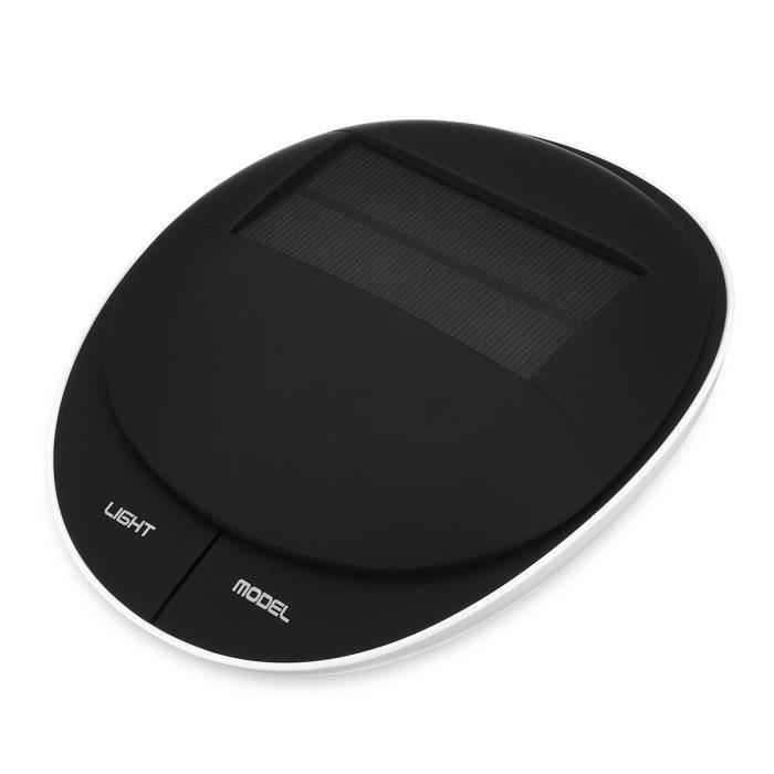 Purificateur d'air voiture solaire chargeur de voiture 4 mode USB fumée Formaldéhyde carré Noir mat