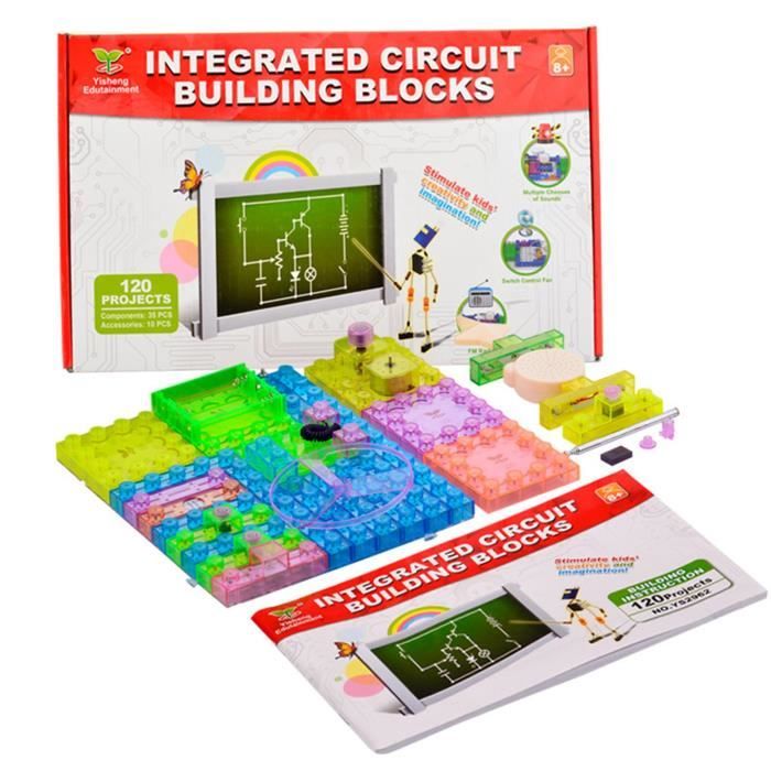 Jouet d'expérimentation scientifique de bloc de construction d'assemblage de circuit multifonctionnel - sjizua 3519