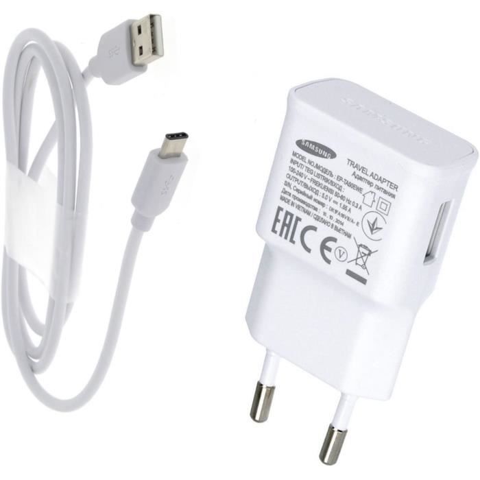 CHARGEUR TELEPHONE Acce2S - Chargeur Rapide USB Original 1,5A + Câ ble USB-C pour Samsung Galaxy A32 - A12 - A42 - A02s - A378