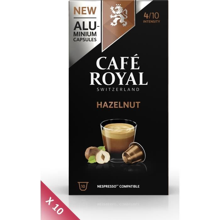 Lot de 10 CAFE ROYAL compatible Nespresso Alu Noisette x10