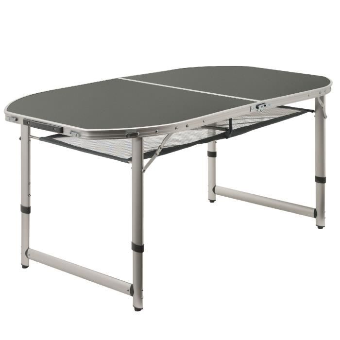 CampFeuer Table de camping en aluminium pour 6 personnes | 150 x 80 cm | pliable, rabattable et réglable en hauteur