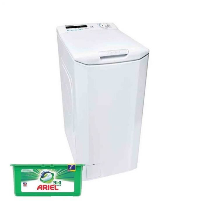 CANDY Lave-Linge top 8kg 1400trs/min 17 programmes Wi-Fi Machine à laver 60 Blanc