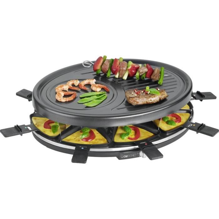 Clatronic RG 3776 Appareil à raclette 8 poêlons