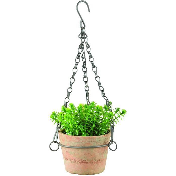 'Esschert Design Âgé Terre Cuite Pot En Taille S - De Le Matériaux Et Métal Drop Boucles D'Oreilles 11.7 x 12.8 X 8.3 CM