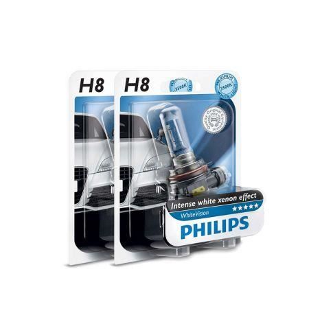 Pack 2 ampoules H8 Philips WhiteVision +60%