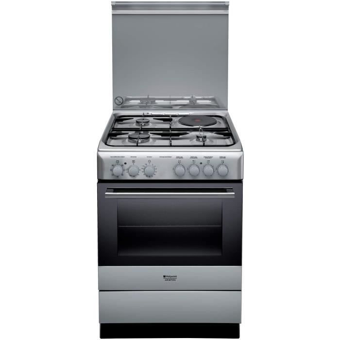 HOTPOINT H6M6C2AG(X)/FR - Cuisinière table mixte gaz + induction - 4 zones de cuisson - 60 cm - Inox