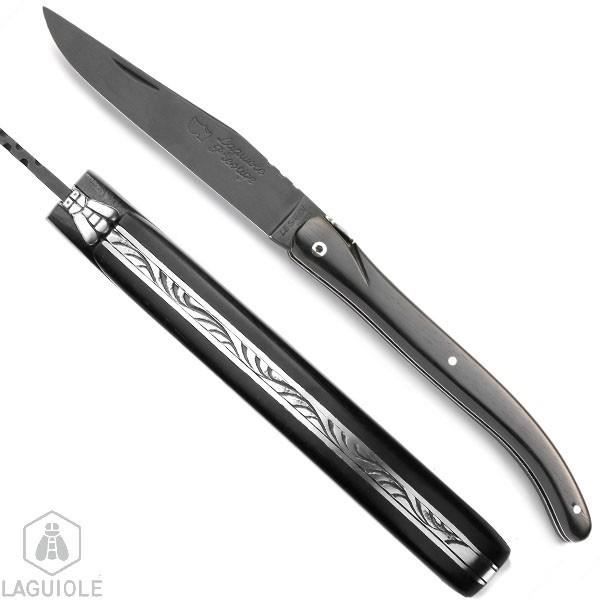 Couteau Collection ébène à lame noire - modèle Classique 21,5cm