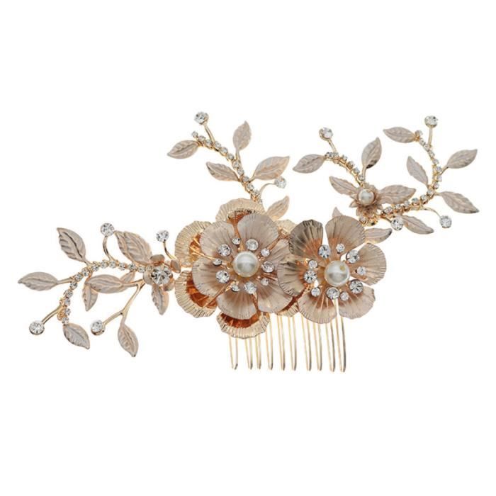 1 pc strass coiffure charmant belle peigne à cheveux mariage fleur forme chapeaux pour mariée femmes ANTIVOL - BLOQUE ROUE