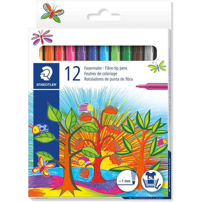 STAEDTLER Noris Club 325 - Feutre - non permanent - couleurs assorties - 1 mm - pack de 12