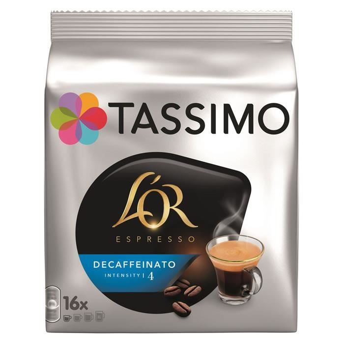 LOT DE 6 - TASSIMO : L'Or Espresso - 16 Dosettes de café Decaffeinato