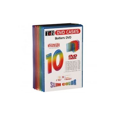 TNB Pack de 10 boîtiers slim couleur DVD