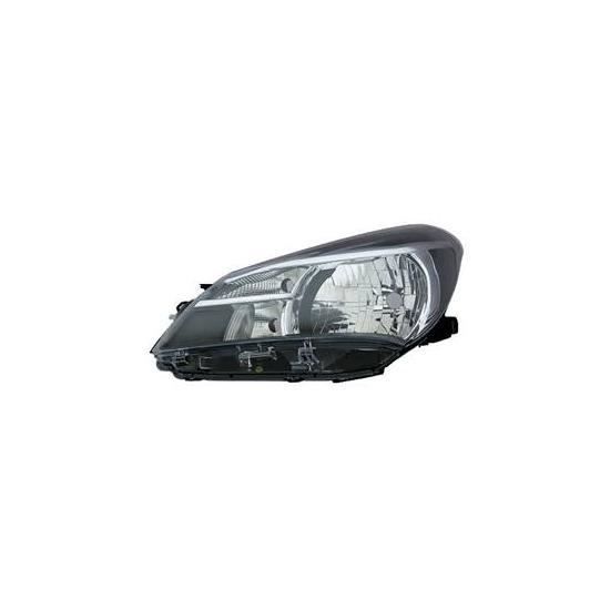 Phare Optique avant gauche TOYOTA YARIS III phase 2, 2014-2017, H4, fond noir, .