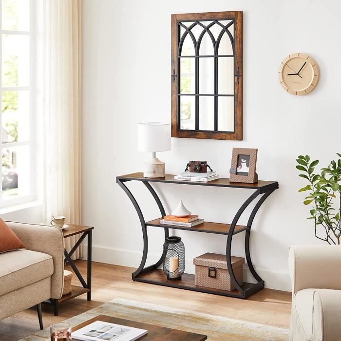 VASAGLE Table console - Table d'entrée - Pieds courbés - Dessus de Table allongé - Style industriel LNT089B01