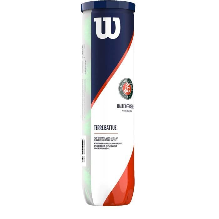 WILSON Balles de Tennis Roland Garros Clay - Noir