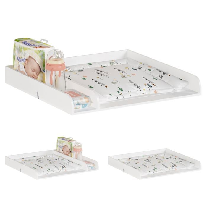 WOLTU Table à Langer Accessoires Blanc pour bébé en MDF