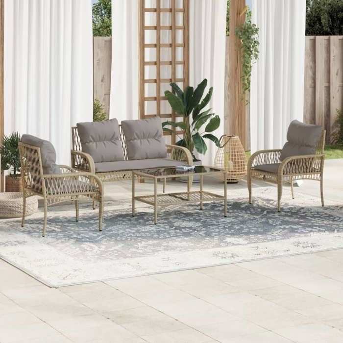 Salon de jardin vidaXL 4 pièces - vue 2