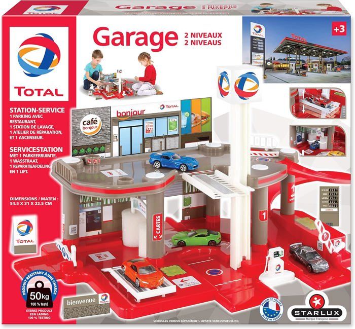 Garage Majorette Vintage – Station Service Shell + 2 Figurines + 3 Véhicules