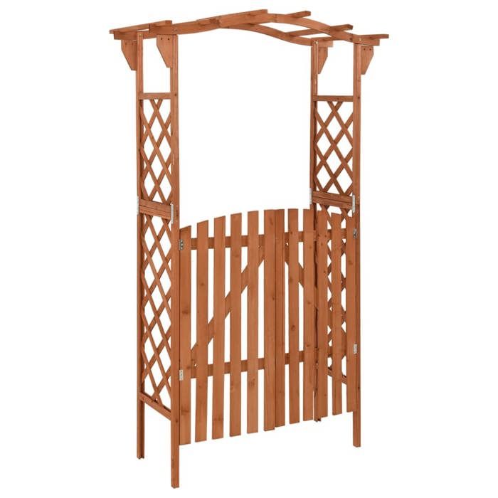 Nouveau Arche à rosiers - BMD - Pergola avec portail 116x40x204 cm - Bois de sapin massif DECO - V2263896