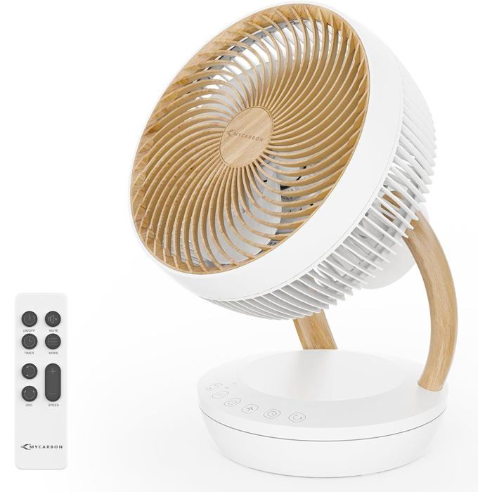 DC Ventilateur Ultra Silencieux 20dB avec Télécommande 1850m³/ h Circulateur d’Air 8 Vitesses 8h Minuterie 3D Oscillation