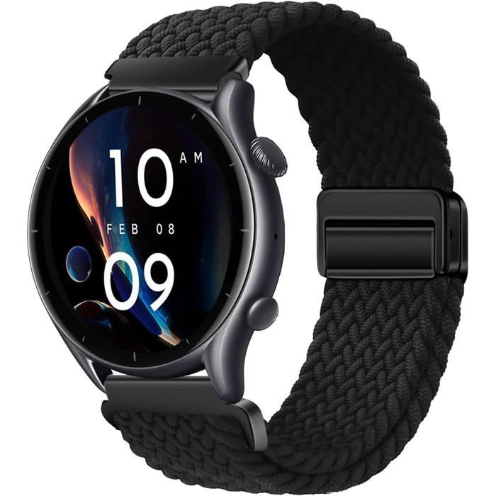 BRACELET POUR MONTRE CONNECTEE - Fleuve - Bracelet nylon tressé Amazfit GTR/GTR 2/2E/3/3 Pro/Stratos BRACELET POUR MONTRE CONNECTEE