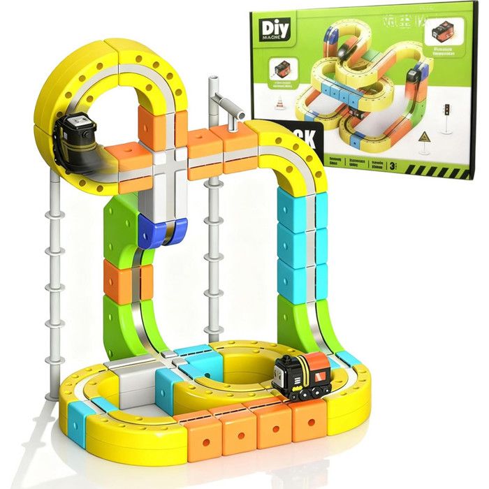 Circuit De Train Magnétique électrique - Jeu De Construction 51/81/118 Pièces - Train Motorisé Défie La Gravité (loops, Virages) - Cadeau Enfant éducatif