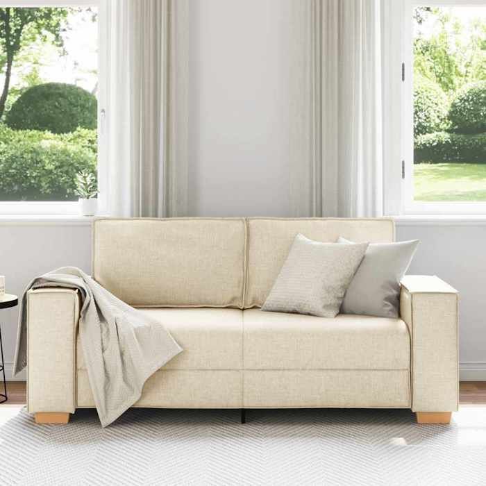 Canapé 2 places en lin - MANGO - 140 cm - Beige - 180x78x84 cm - Accoudoirs larges - Rembourrage confortable Canapé 2 places en lin - MANGO - 140 cm - Beige - 180x78x84 cm - Accoudoirs larges - Rembourrage confortable