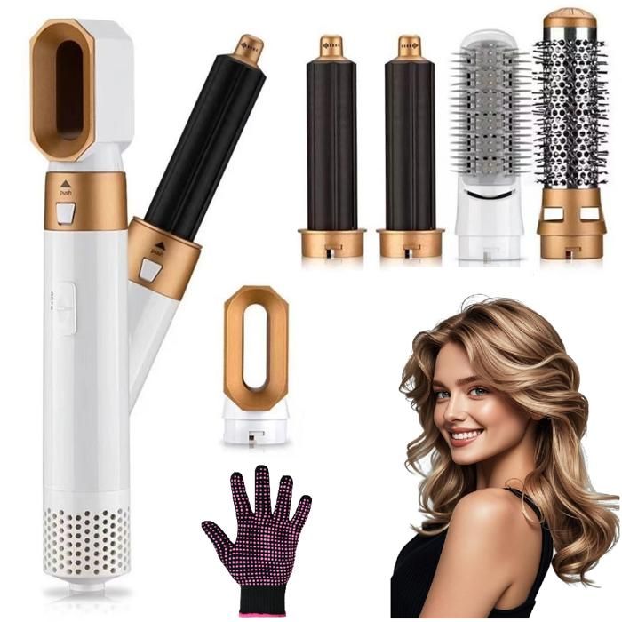 Brosse Soufflante 5 en 1 - Air Styler 110000 RPM -1000W - 3 Températures Brosse Lissante Seche Cheveux
