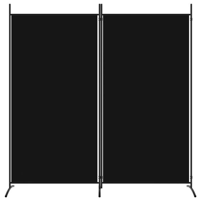 [22245]MEUBLE*TOP - Paravent Interieur/ Cloison de séparation - 2 panneaux Noir 175x180 cm Tissu Poids:2.45 Kg