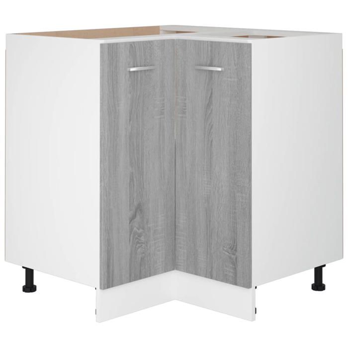 Remise 2026®Caisson de cuisine Gris - Armoire bas de cuisine - Vitrine de cuisine - Lyon - avec rangement - Gris Sonoma - 75 5x