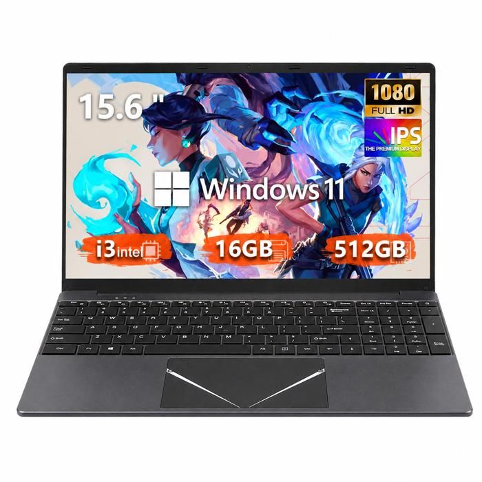 PC Portable 15.6 Intel Core i3 16Go DDR4 512Go SSD Windows 11 Pro WiFi 5 HDMI - Ordinateur Portable Rapide