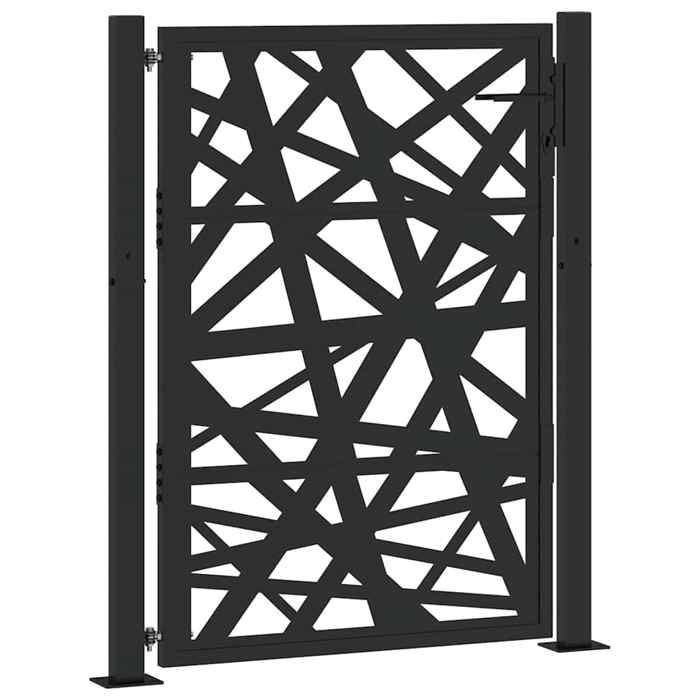 Style minimaliste - Portail de jardin - Portail de jardin - noir 100x125 cm en acier léger dfa6855936
