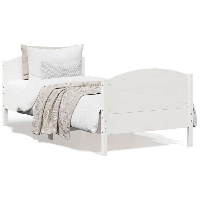 Mode Meuble de chambre - vidaxl - Cadre de lit sans matelas - blanc 90x190 cm bois de pin massif - pour maison N1B14834