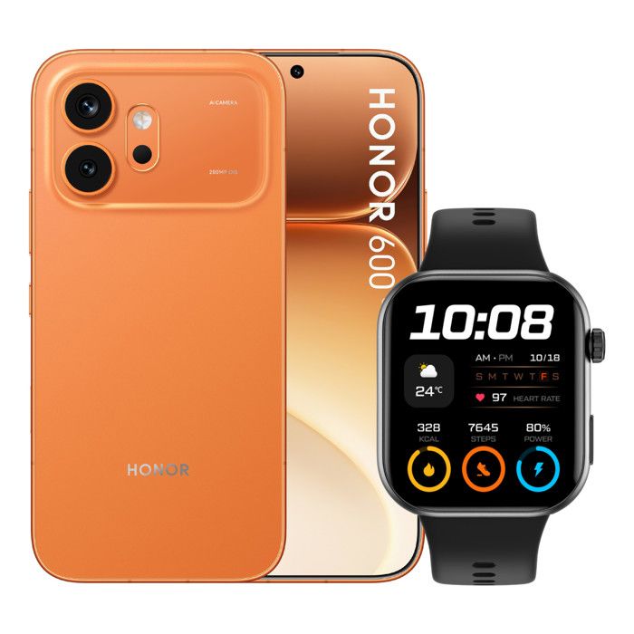 Honor 600 Smartphone 6.57 5G Snapdragon 7 Gen 4 8 GB RAM 256 GB 200 MP 6400 mAh Android 16 Arancione