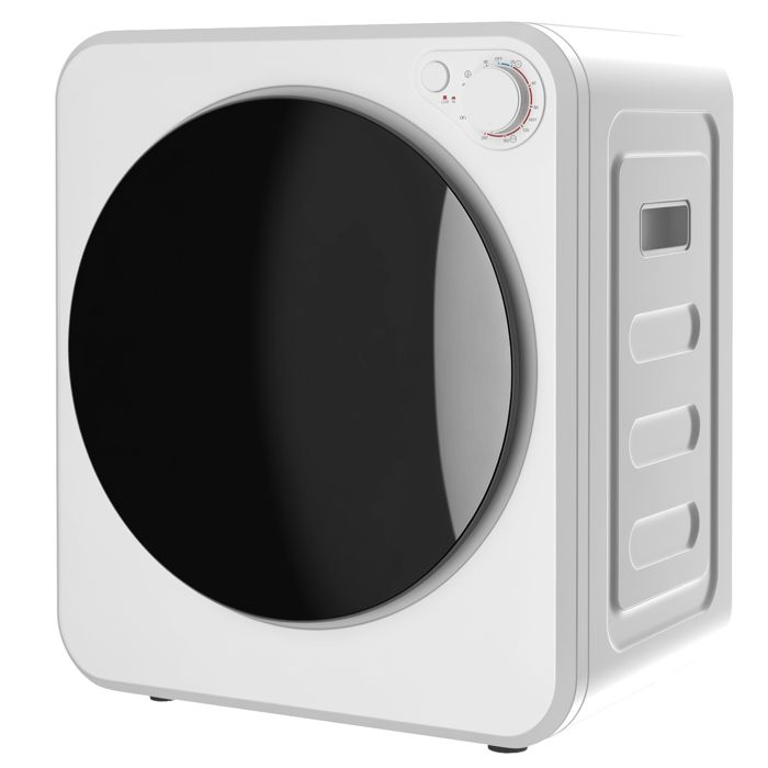 LIA Sèche-linge à évacuation portable 25 Kg sèche-linge électrique 400/800 W 5 modes de séchage 48 x 44 x 57 cm blanc