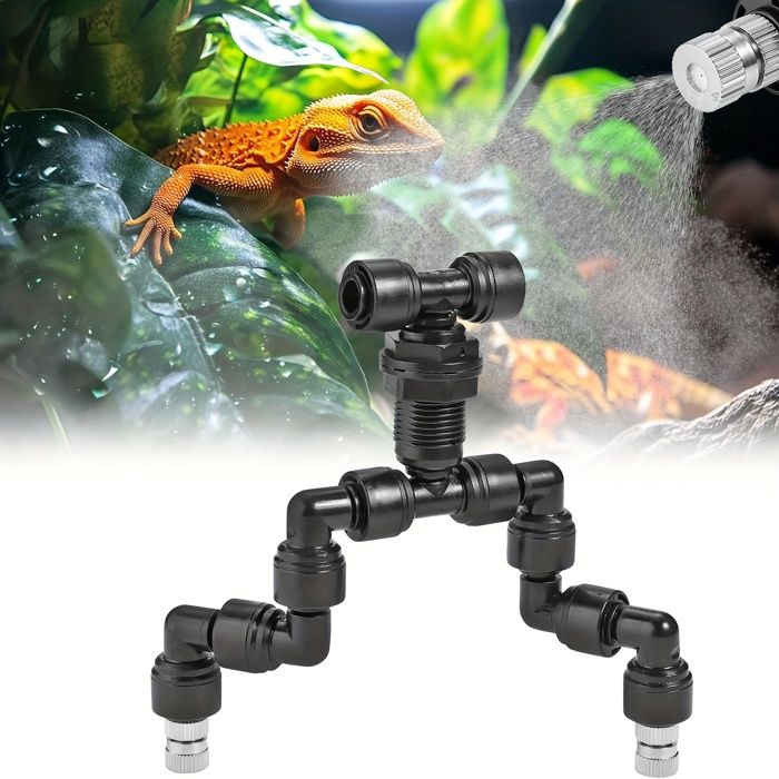 Système de brumisation pour reptiles (non électrique) — Brumisateur et pulvérisateur orientable pour terrarium tropical