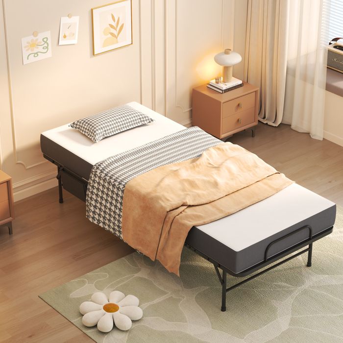 SENVIRO Lit pliant – lit d appoint avec matelas à mémoire de forme 80 x 190 cm – noir