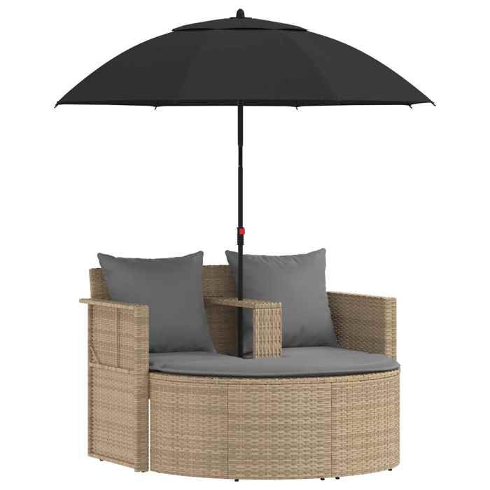 Canapé de jardin 8 pcs - vidaXL - polyrotin - beige et gris clair - 168 x 168 x 180 cm - hauteur dassise 40 cm 8034550