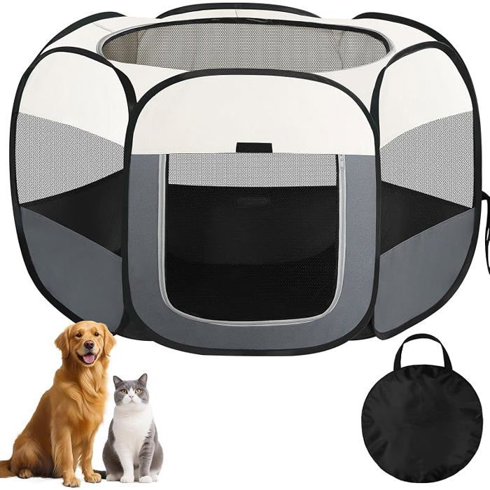 Parc pour Chien Parc Chiot Pliable Portable Enclos pour Chat Chien Chiot Petits Animaux Interieur M 85*85*58cm 5 8kg pet 6