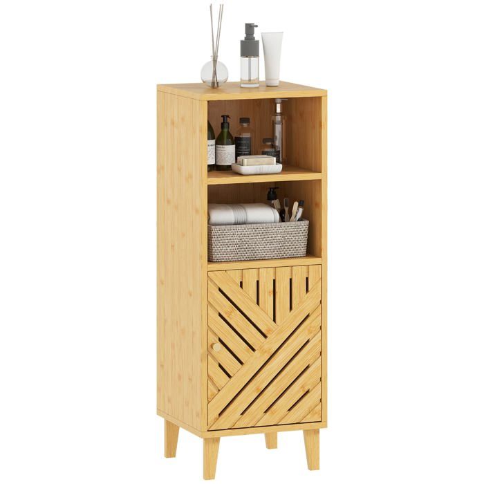 Meuble de Salle de Bain Pte 32 x 30 x 90 cm Effet Bois Naturel PETIT MEUBLE DE RANGEMENT