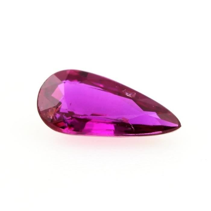 Rubis Naturel Non Chauffé 0.56 Ct - Poire - SI1 - Mozambique - Avec Certificat GLC