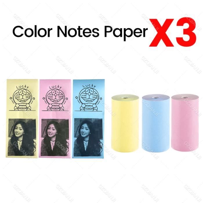 Rouleaux Papier Thermique Autocollant 57x30 Mm - Lot 4 Couleurs (jaune, Rose, Bleu, Blanc) - Pour Imprimante Paperang, Mini POS - 8