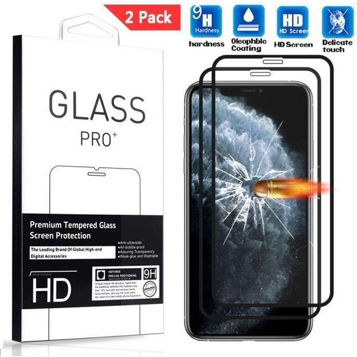 X2 vitre film protection ecran verre trempe iPhone 11