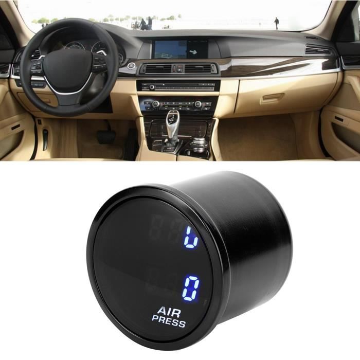 Jauge Pression D'Huile 52mm 12V 0-80 PSI - Indicateur Mécanique Voiture Noir