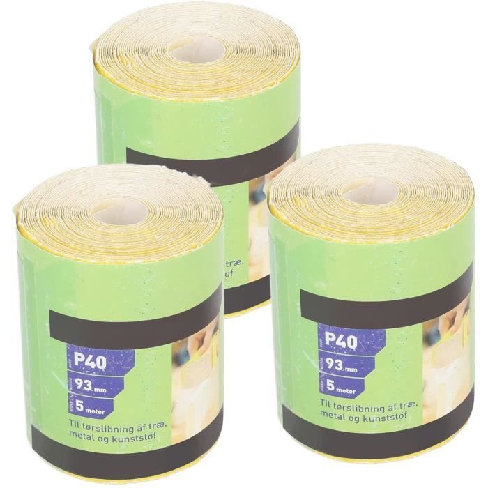 Rouleau Abrasif Tissu Émeri 6m - Grains 80 à 800, Pour Bois Et Métal, Feuilles Individuelles